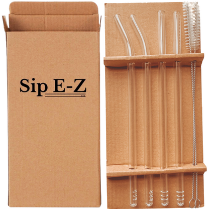 Slotted Glass Straw Set