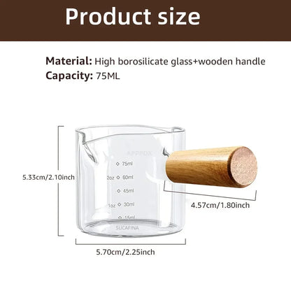 Wood Handle Glass Measuring Cup